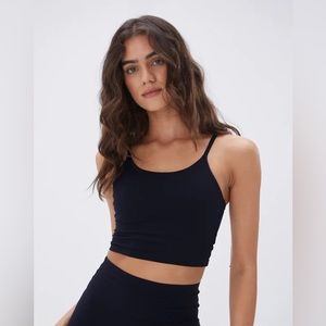Adanola Black Ultimate Tank Shelf Bra Cropped Athletic Top size XS EUC